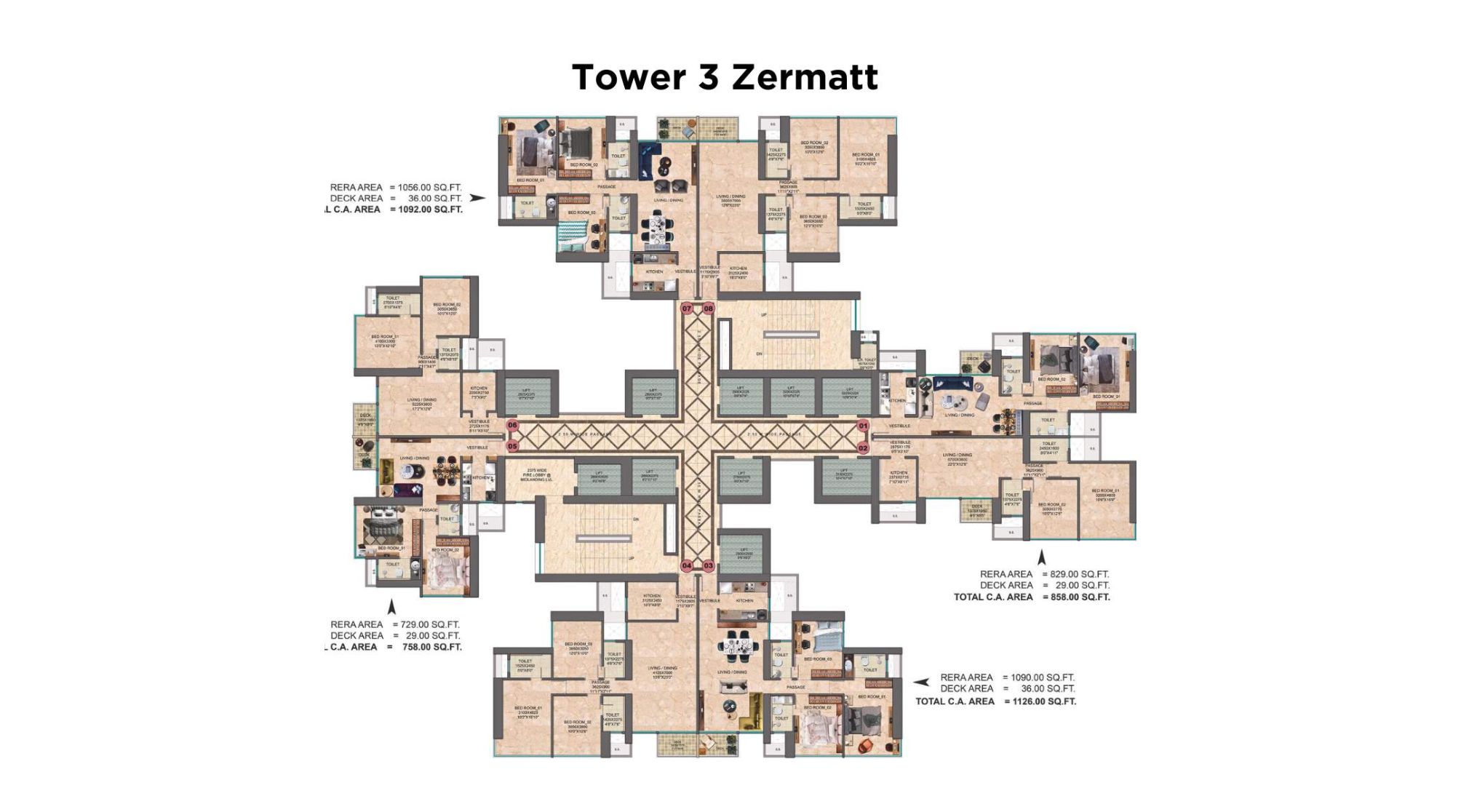 Monte-South-Floor-Plan-Tower-3-Zermatt
