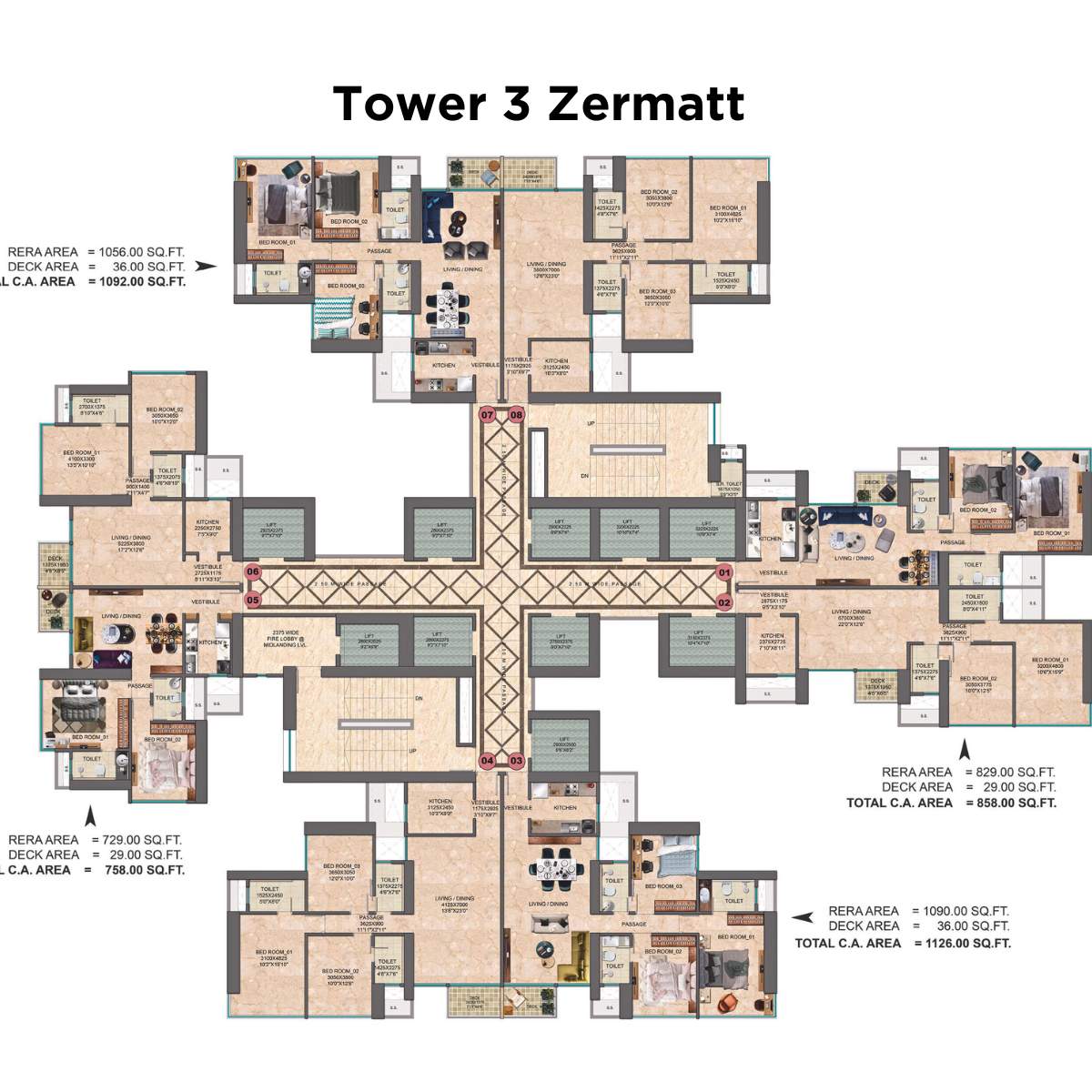 Monte-South-Floor-Plan-Tower-3-Zermatt